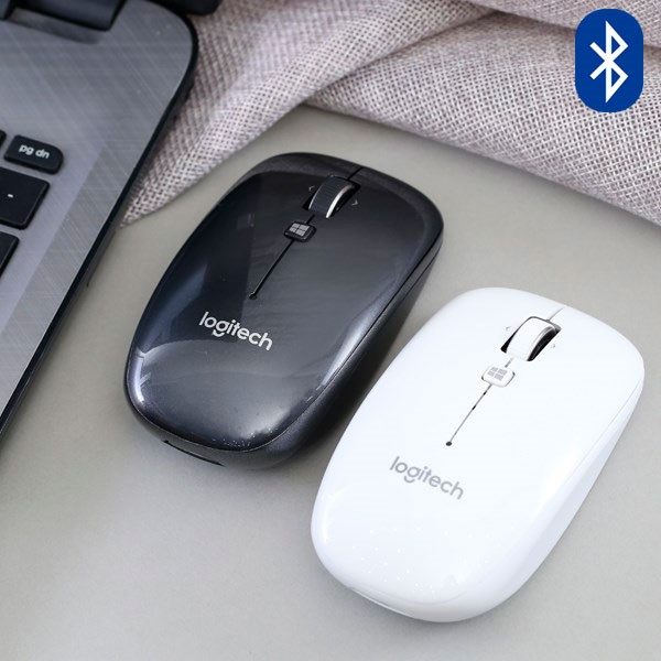 Logitech Wireless Mouse M557 (Bluetooth) Gray/White (Không dây/ Bluetooth/ pin 2AA 12 tháng/ 1000 dpi)