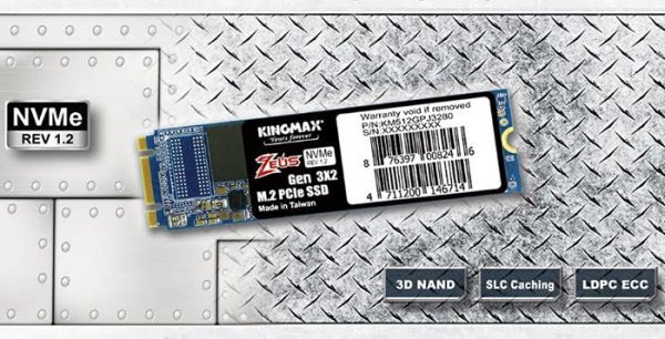 SSD 256GB Kingmax ZEUS PX3280/PJ3280 Gen 3X2 M.2 2280 NVMe PCIe Chính hãng