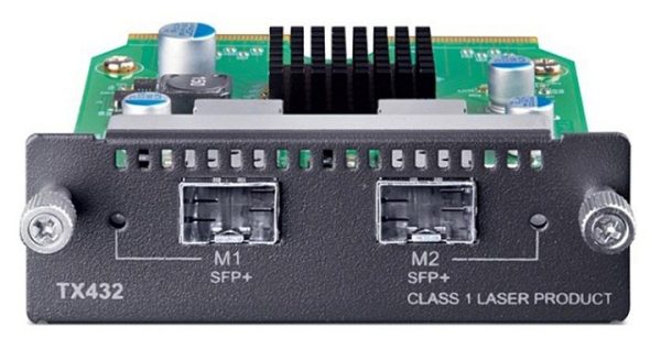 TX432 10-Gigabit 2-Port SFP+ Module, Optional Module for T3700G-28TQ, 2 10G SFP+ Slots, Compatible with SFP+ Transceivers/SFP+ Cables Module SFP+ 2 cổng 10-Gigabit, Module Tùy chọn cho T3700G-28TQ, 2 cổng SFP+ 10G, Tương thích với cáp SFP+ Transceivers/SFP+
