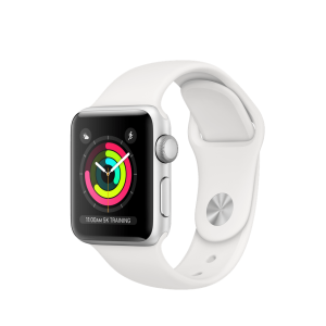 Apple Watch Series 3 GPS, 38mm Silver Aluminium Case with White Sport Band