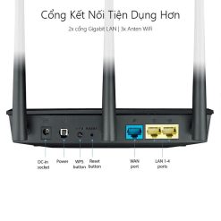 ASUS RT-AC53 Chuẩn AC750, 2 băng tần, cổng Gigabit. 2 băng tần chuẩn AC750 (2.4Ghz:300Mbps+ 5GHz: 433Mbps), 3 ăng-ten rời. Cổng: 2 port x 10/100/1000 Lan, 1 port x 10/100/1000 Wan. Hỗ trợ: truy cập từ xa qua internet, Guest network, IPV6. Hỗ trợ mod - Ảnh 4
