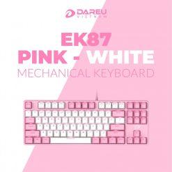 Bàn phím cơ DareU EK87 Pink - white blue switch