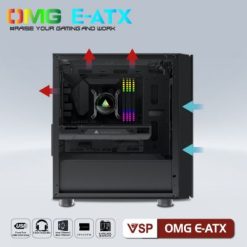 Case game OMG E-ATX (đỏ đen) - Ảnh 4