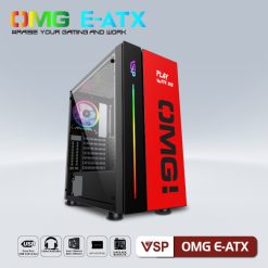 Case game OMG E-ATX (đỏ đen)