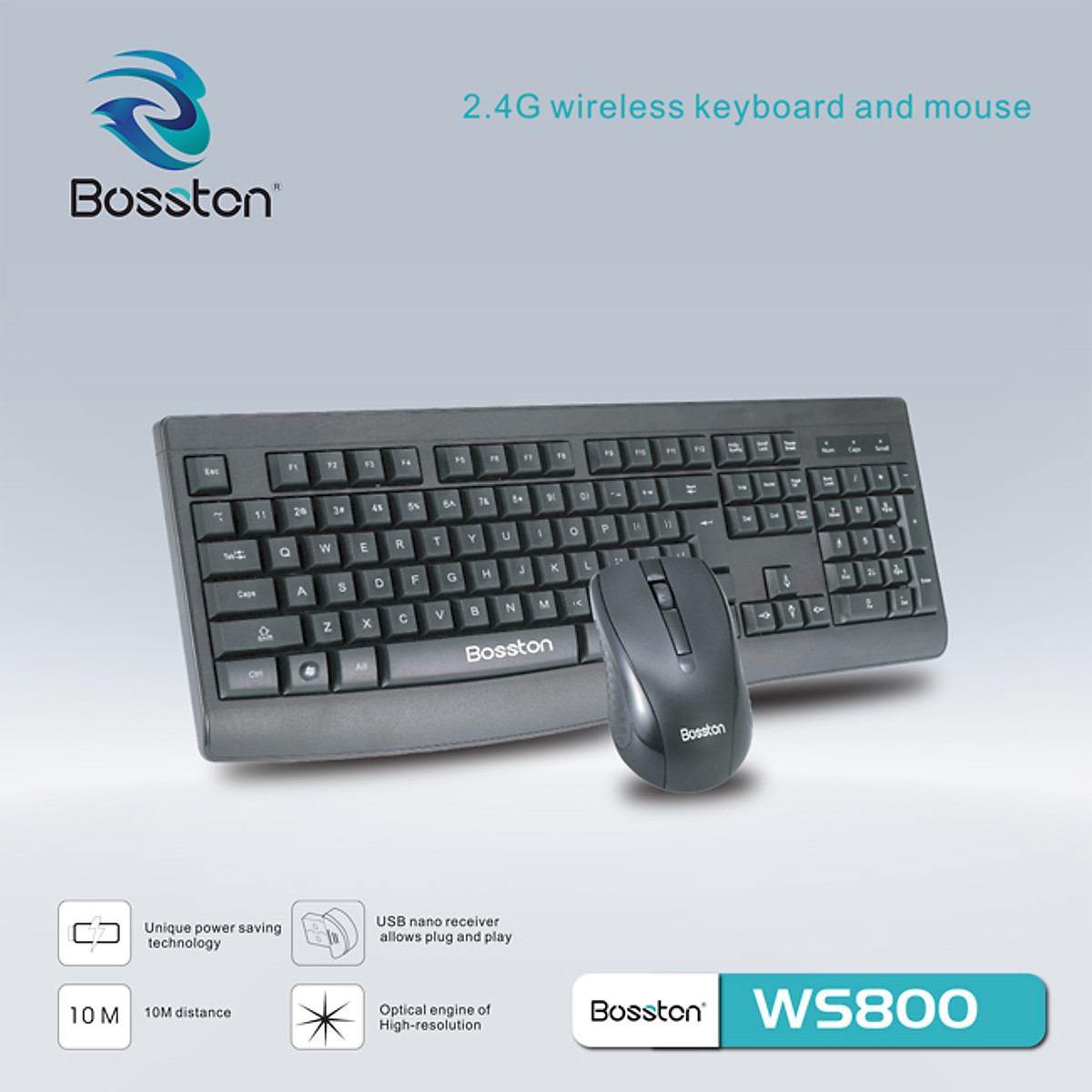 Bộ phím chuột không dây wireless Bosston WS800