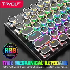 KEYBOARD PHÍM T-WOLF T75 PUNK MẠ BẠC LED - Ảnh 4
