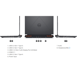 LAPTOP DELL GAMING G15 5530 (I7H165W11GR4050) (I7 13650HX/16GB RAM/512GB SSD/RTX4050 6G/15.6FHD 165HZ 100% SRGB/WIN11/OFFICEHS21/XÁM ĐEN) - Ảnh 6