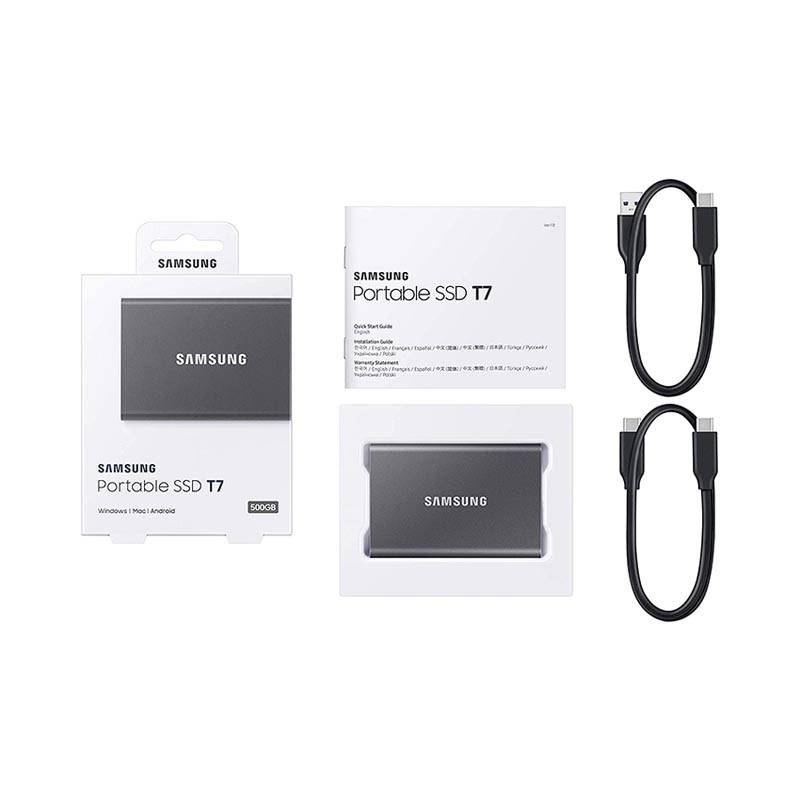 SSD SamSung T7 500GB / 2.5" USB -C, Black , Up to 1,050MB/s