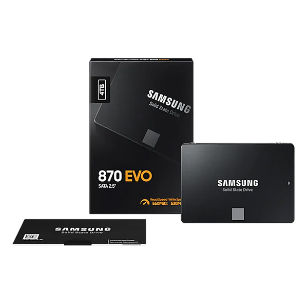 SSD SamSung 870 EVO 4TB / 2.5" SATA III / 3 bit MLC NAND / Read up to 550MB/s - Write up to 520MB/s / Up to 98K/90K IOPS / 2400TBW