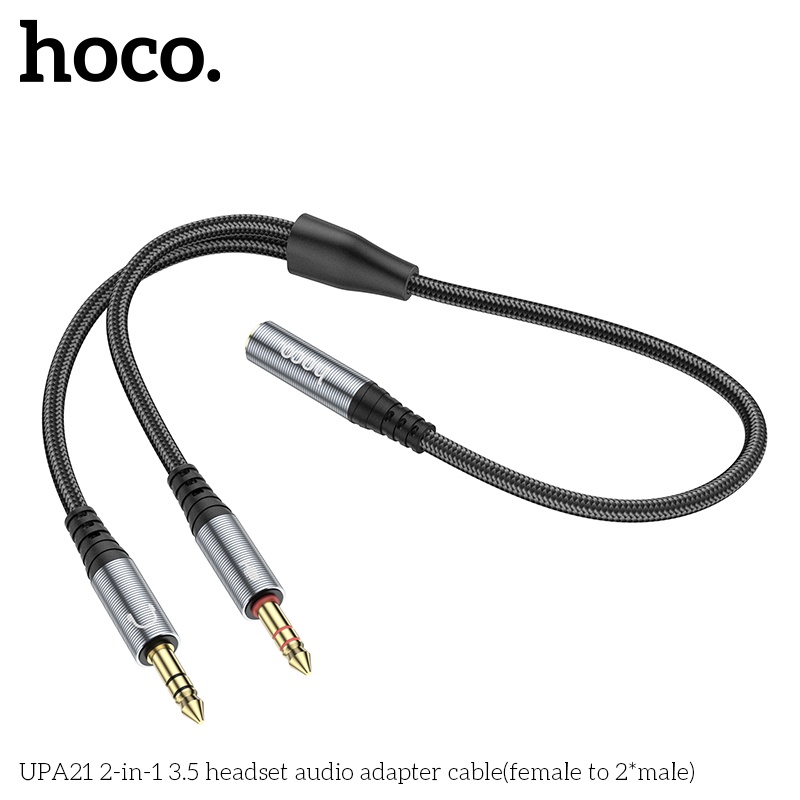 Cáp chia 2 đầu Hoco UPA21 từ 1 thành 2 giắc cắm tròn 3.5mm - Ảnh 4