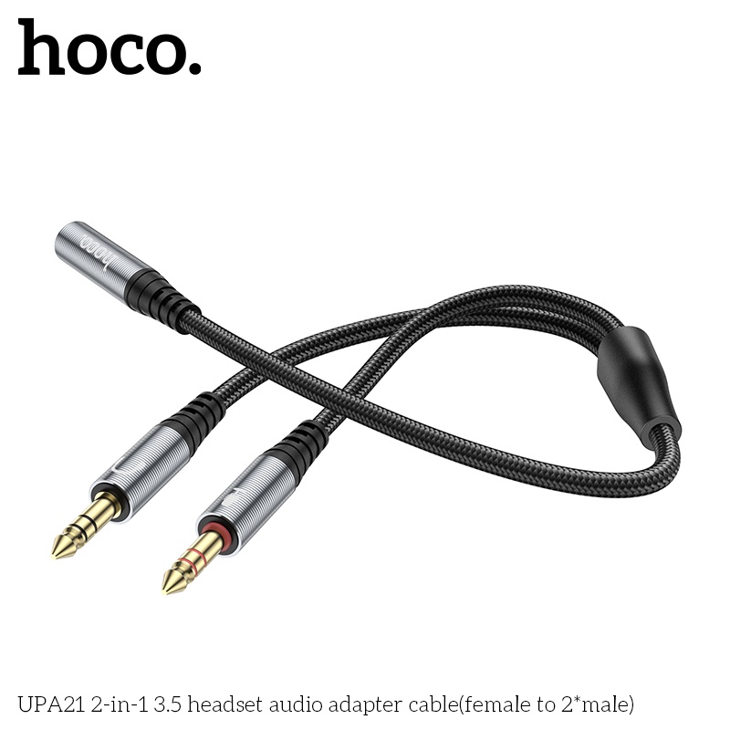 Cáp chia 2 đầu Hoco UPA21 từ 1 thành 2 giắc cắm tròn 3.5mm - Ảnh 2