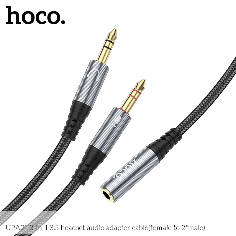 Cáp chia 2 đầu Hoco UPA21 từ 1 thành 2 giắc cắm tròn 3.5mm - Ảnh 3