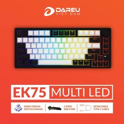 Bàn phím cơ DareU EK75 White Black DareU Dream switch
