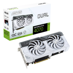 Card màn hình VGA ASUS Dual GeForce RTX 4070 White OC Edition 12GB GDDR6X (DUAL-RTX4070-O12G-WHITE)