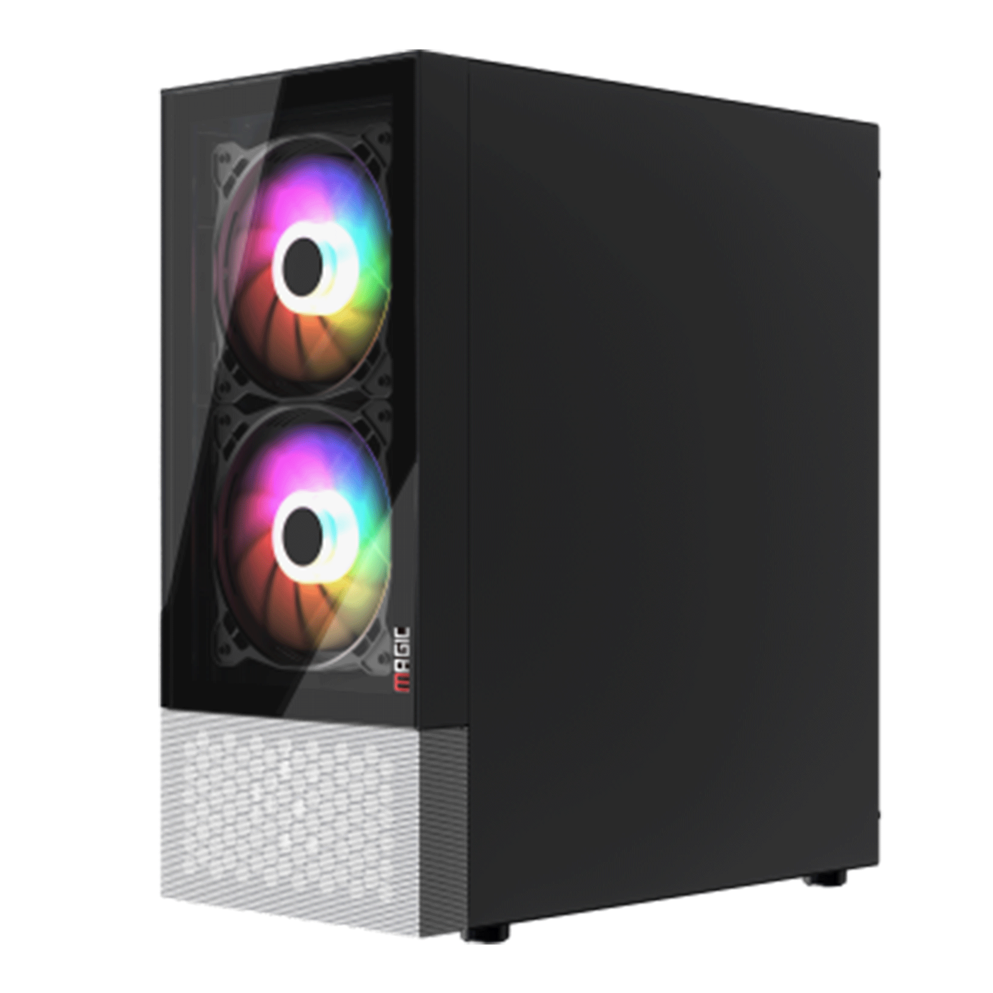 Case MAGIC GM-04 BLack and White (Sẵn 3 FAN) (ATX) - Ảnh 3