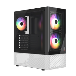 Case MAGIC GM-04 BLack and White (Sẵn 3 FAN) (ATX)