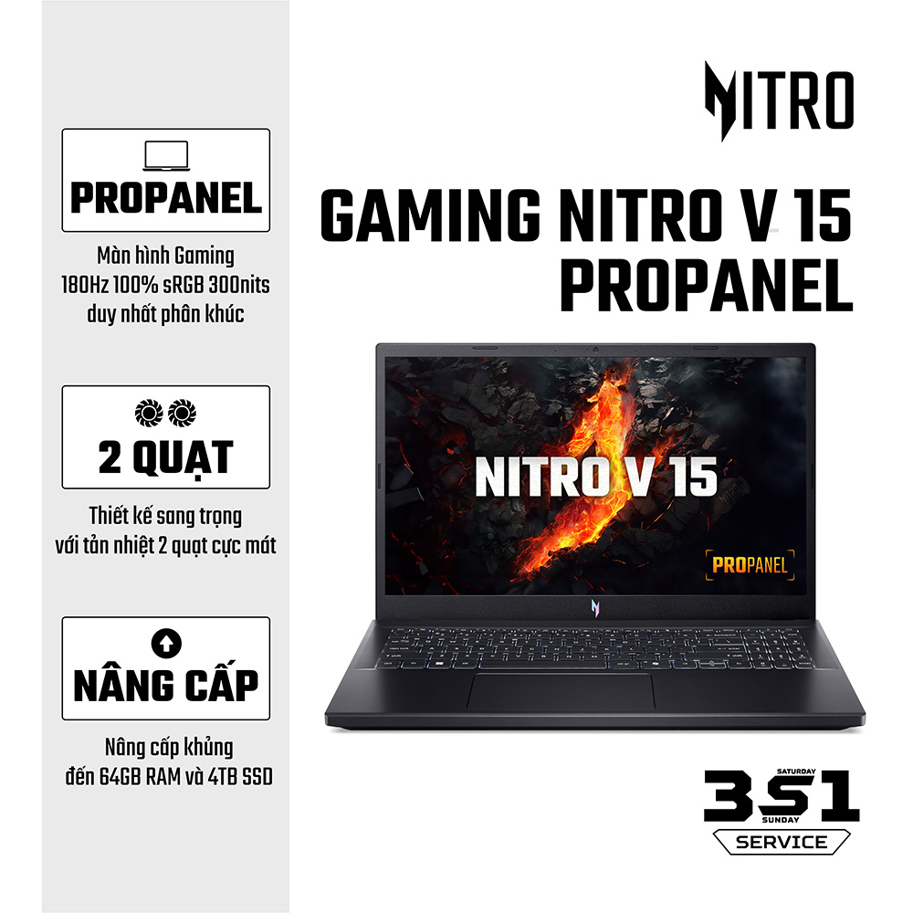 Máy tính xách tay Acer N23Q22 (ANV15-41-R7AP) (R5-7535HS; 16GB; 512GB SSD; RTX2050/4GB; 15.6" FHD; Win11; Đen; NH.QPGSV.002)