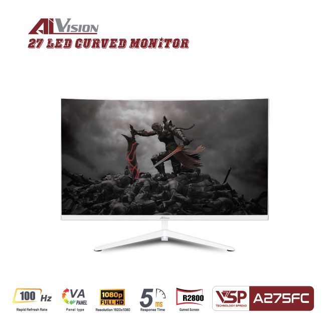 Màn hình cong AiVision A275FC 27″ FHD VA 100Hz 5ms (White)