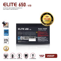 Bộ nguồn máy tính VSP ELITE V650P-V3 (650W) - góc nghiêng