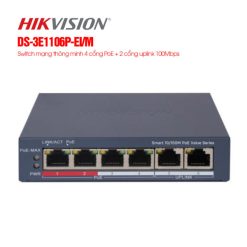 Switch POE 4 cổng Hikvision DS-3E1106P-EI/M
