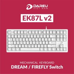 Bàn phím máy tính DAREU EK87L v2 White _Dream switch - mặt sau