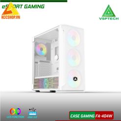 Case game VSP FA-404W màu trắng có sẵn fan LED RGB