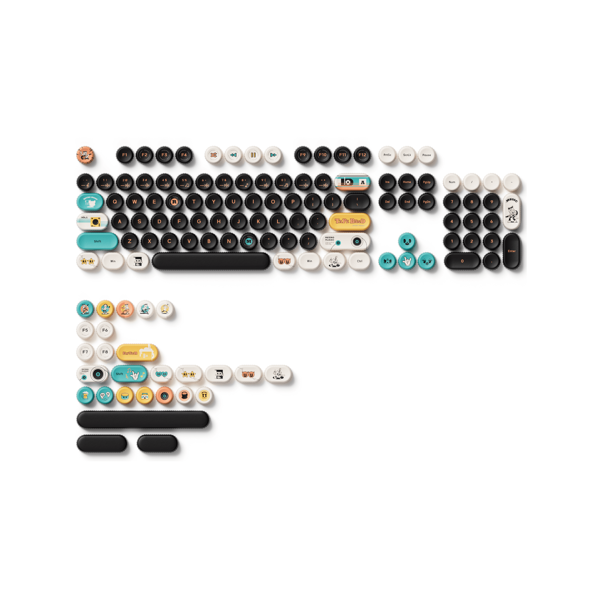 Keycap AKKO BottleCap - Punk Cat (131 phím) chính hãng tại Tawin Cà Mau