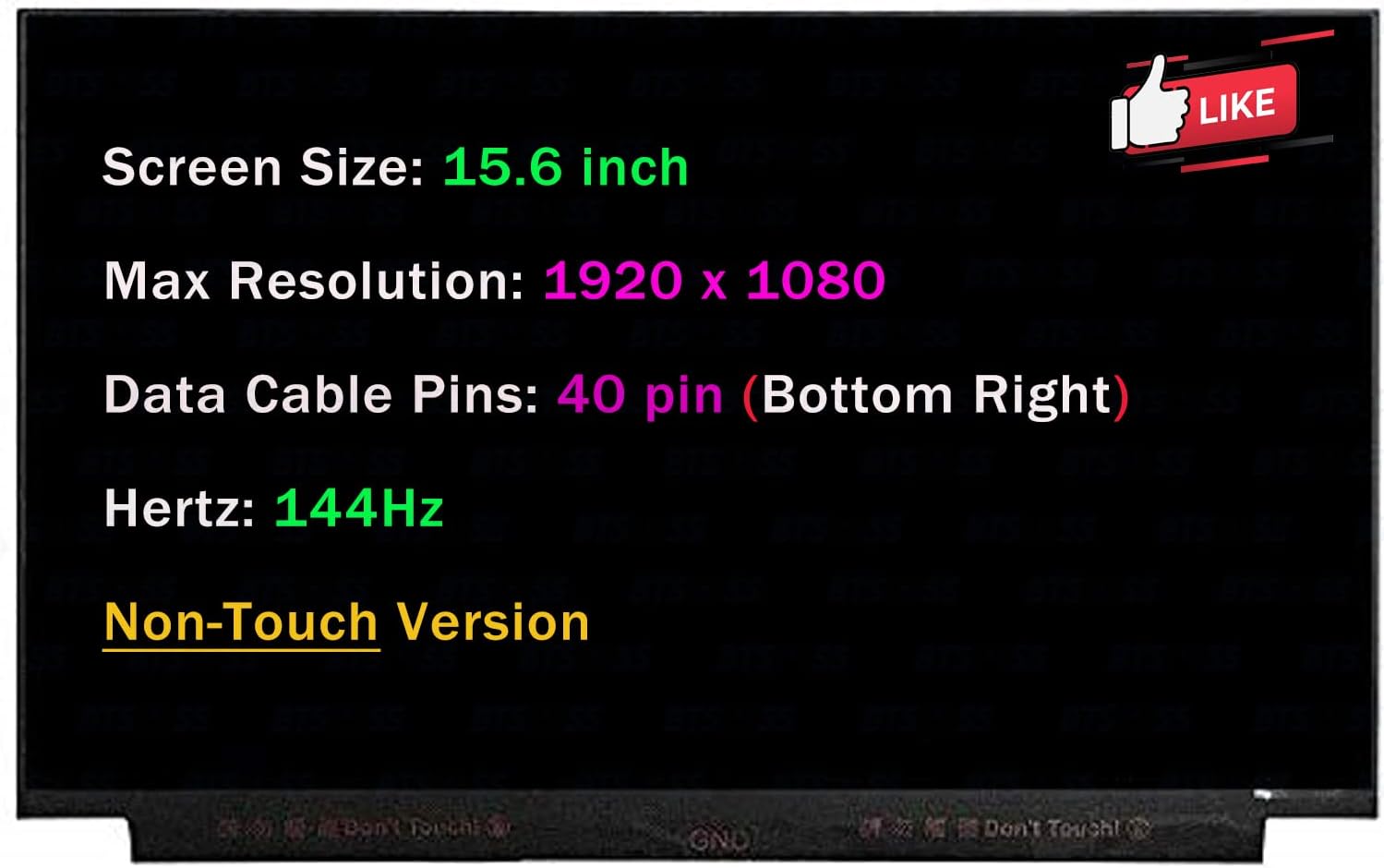 Thông số màn hình laptop 15.6 inch 144Hz 40 pin