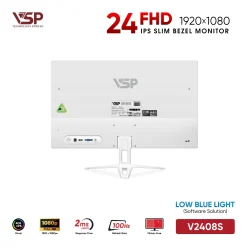 Màn hình VSP V2408S White 100Hz mặt lưng và chân đế