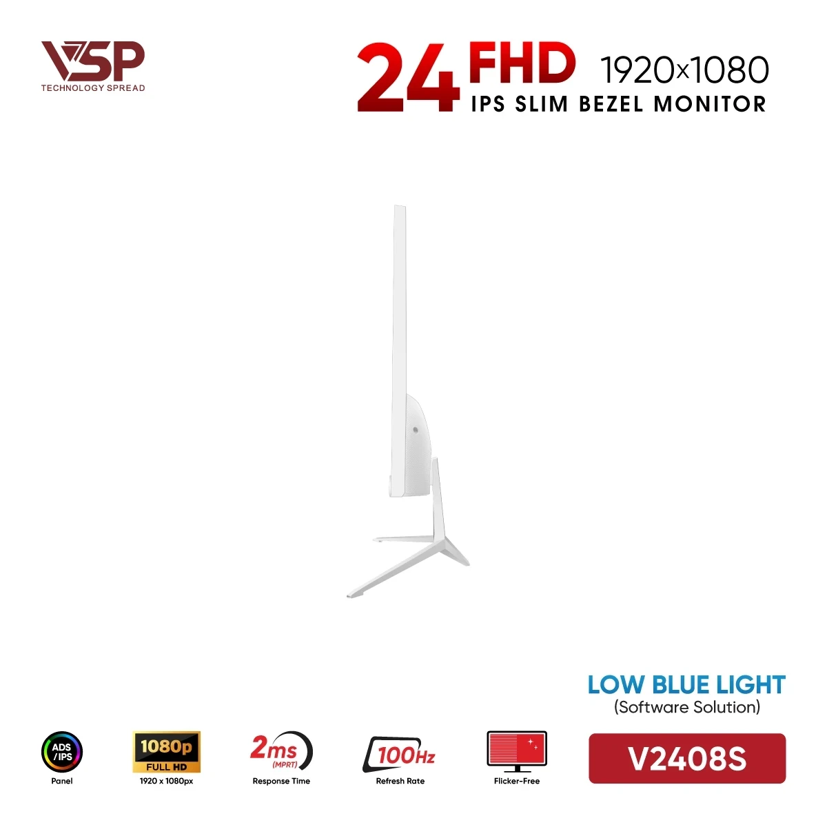 Cổng kết nối màn hình VSP V2408S White 100Hz