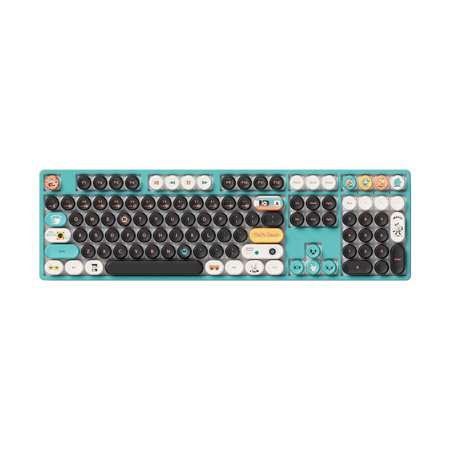 Keycap AKKO BottleCap Punk Cat lắp bàn phím fullsize