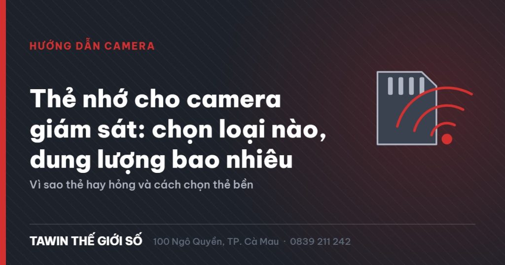 Minh họa thẻ nhớ microSD dùng cho camera giám sát và sóng kết nối camera WiFi