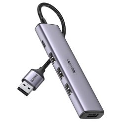 Bộ Chia 4 Cổng USB 3.0 Vỏ Nhôm Bọc Dây Dù Cao Cấp Ugreen 20805