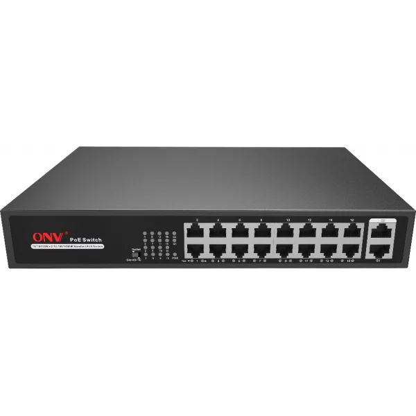 Switch PoE ONV H1016PLS 16 cổng PoE + 2 uplink