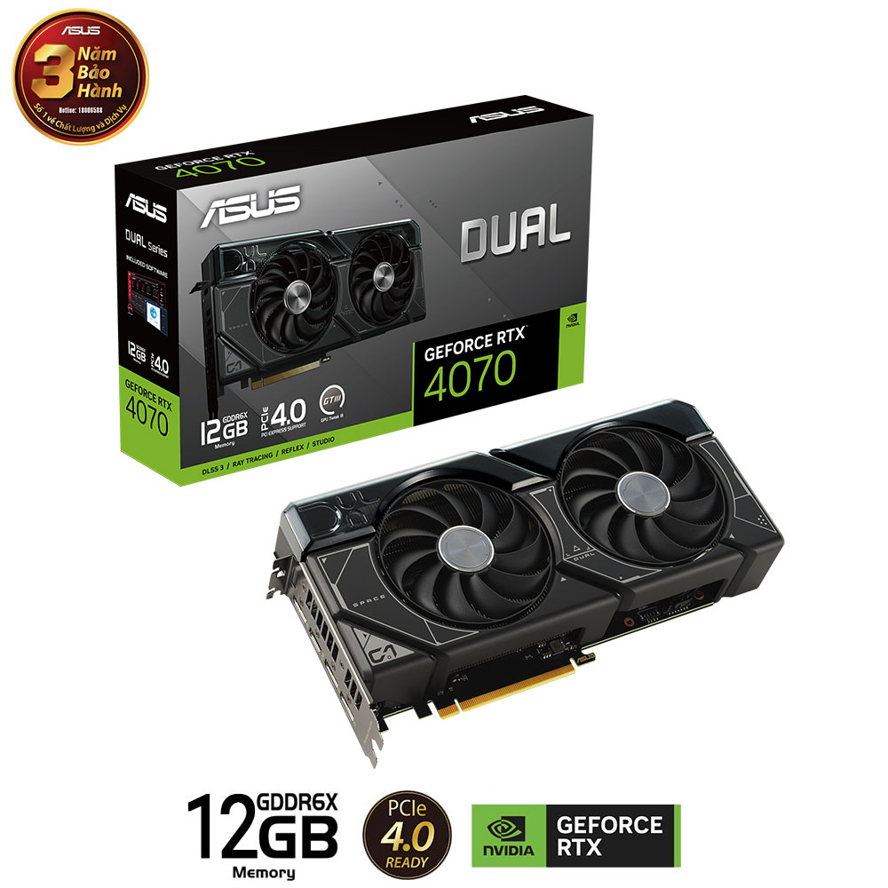 Card màn hình ASUS Dual RTX 4070 12GB Gaming GDDR6X