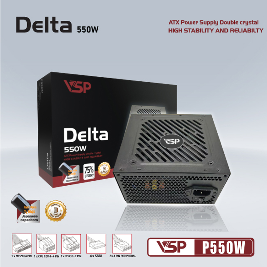 Nguồn VSP Delta P600W Công Suất Thực: 600W