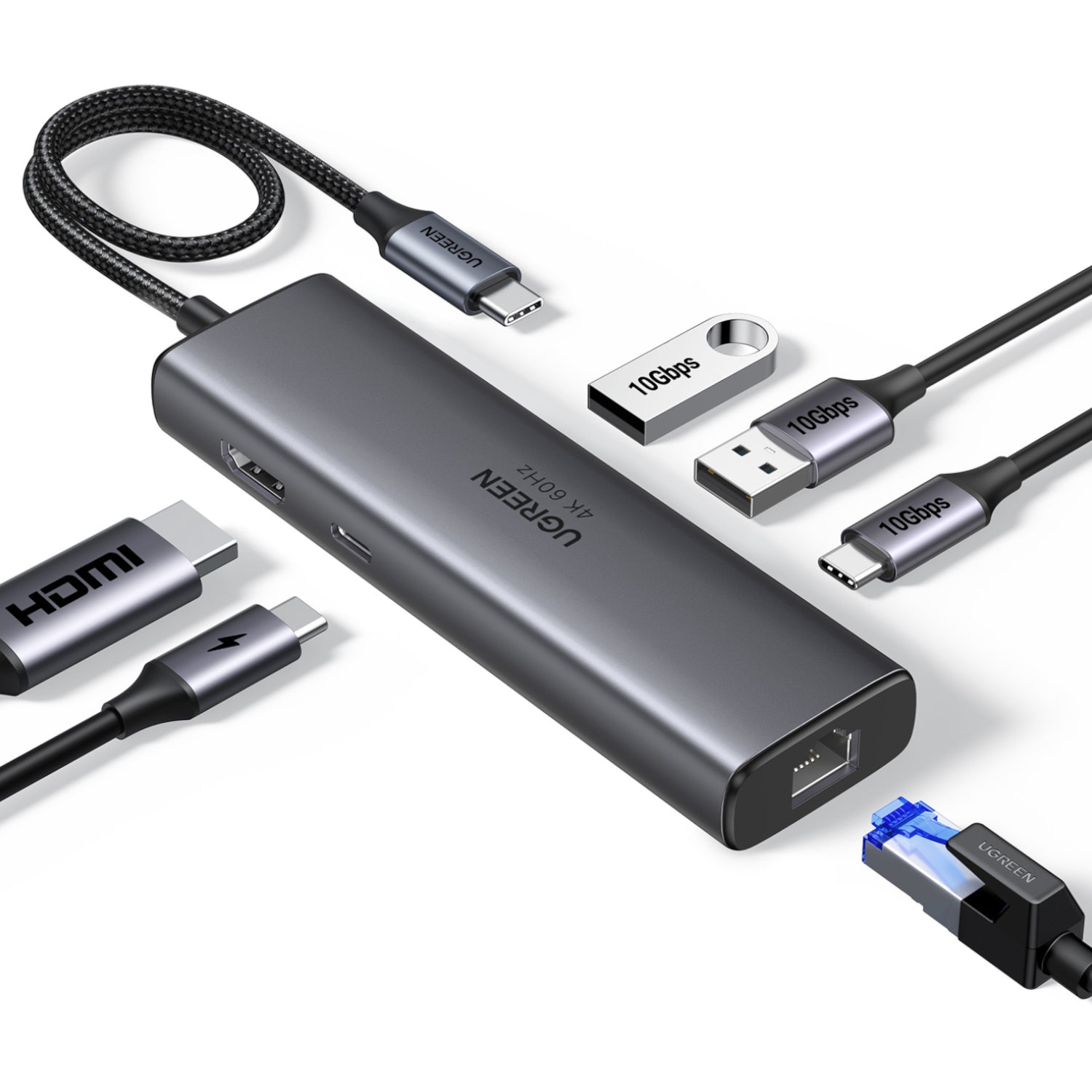 Hub chuyển đổi USB-C 6 trong 1 Ugreen CM512 45000