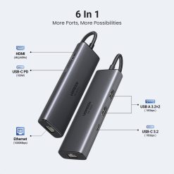 Hub chuyển đổi USB-C Ugreen CM512 45000 - ảnh 2