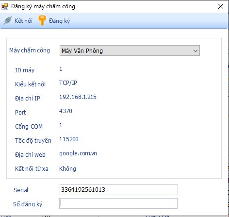 Kết nối và đăng ký máy chấm công trên phần mềm MitaPro