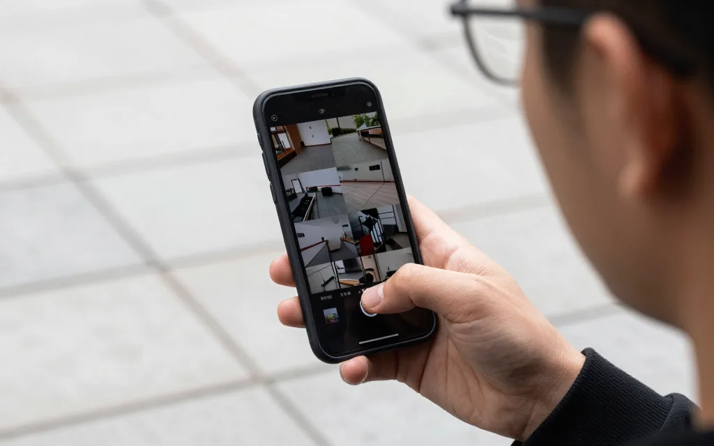 Chủ nhà trọ xem nhiều camera trên điện thoại ngoài sân khu trọ