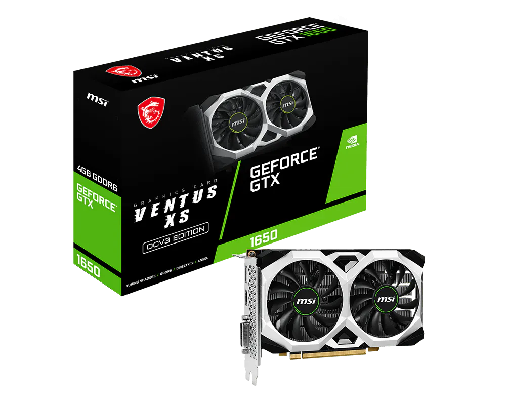 Card màn hình MSI GeForce GTX 1650 4GB D6 VENTUS XS OCV3