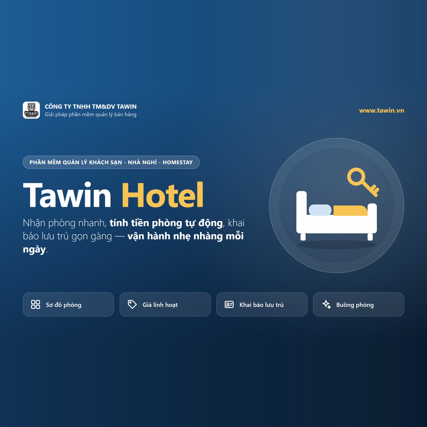 Phần mềm quản lý khách sạn nhà nghỉ Tawin Hotel POS
