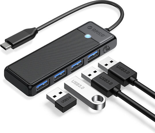 Bộ chia/ Hub Type C ra 4 cổng USB 3.0 Orico PAPW4A-C3-015-BK-EP